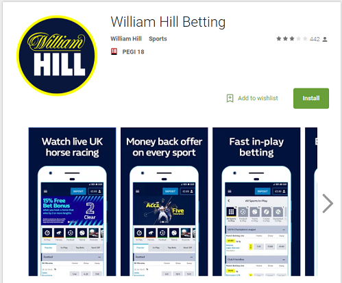 William Hill Apps available for your Android or iOS device